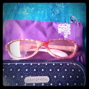 Jimmy Crystal red sunglasses with light shades